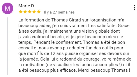 Témoignage Google Marie D Handy